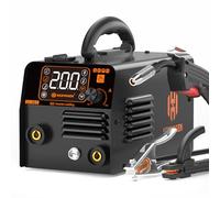 H HZXVOGEN 200A Gasless MIG Welder, 3 in 1 Flux Core/Lift TIG/MMA Stick Welding Machine, 240V Portable IGBT Inverter with Smart Digital LED Display, Light and Compact, HVM200