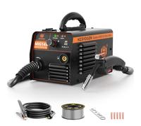 H HZXVOGEN Gasless MIG Welder 220V Flux Core 145A Welder, Dual Voltage 220V MIG Welding Machine, IGBT Inverter Portable Welder Machine with Smart Digital LED, Built-in Indus tria-Grade chip