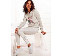 H.I.S Logo Print Hooded Sweatshirt Light Grey