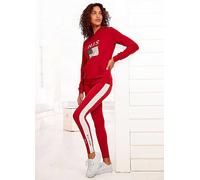 H.I.S Logo Print Hooded Sweatshirt Red