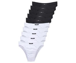H.I.S Men's Fh-50sl Briefs, Black, White, XXL (Pack of 10)