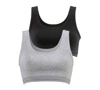 H.I.S Pack of 2 Bustiers Black / Grey Marl