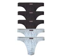 H.I.S Pack of 5 Thongs White / Black