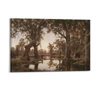 H J Johnstone Evening Shadows Backwater of The Murray South Australia, 1880 Poster Decorative Painting Canvas Wall Posters And Art Picture Print Modern Family Bedroom Decor Posters 20x30inch(50x75cm)