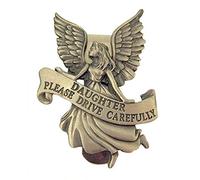 H. J. Sherman Daughter Please Drive Carefully Guardian Angel Pewter Car Visor Clip