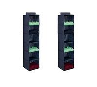 H & L Russel 2 x 6 Pocket Navy Sweater Organiser, Fabric, Blue, 30x25x10 cm