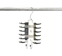 H & L Russel Ltd Tie Hanger/Tie Organiser with 24 Non-Slip Bars & Swivel Hook and 2 Additional Hooks to Store Belts, Adult Size
