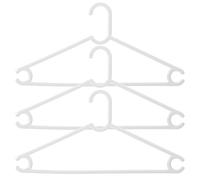 H & L Russel Plastic Tube Clothes Hangers, White, 41 cm, Pack of 3