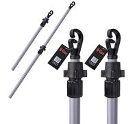 H-line 2 x 2.2m Heavy Duty washing line pole Telescopic line prop Clothesline Extending clothes props for washing line outside Laundry Extenedable Poles, Pack of 2