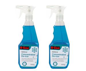H-LINE 2 x 500mL Concentraed De-Icer Trigger Spray Winter Treatment Ice Snow Frost Melt