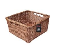 H-line 2 x Large Square Wicker Storage Baskets Hamper Rattan Shelf Unit Display Tidy (Natural) - Ideal for Christmas/Easter/Newborn Gift Hamper