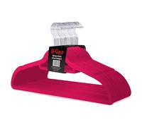 H-line 30 x Non Slip Flocked Velvet Coat Clothes Hangers Trouser Hanging Space Saving (Pink)