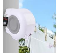 H-line 30m Retractable Clothes Reel Double Washing Line Drying Space Wall Mounted Outdoor