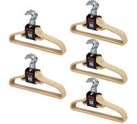 H-line 50 x Non Slip Flocked Velvet Coat Clothes Hangers Trouser Hanging Space Saving (Beige)
