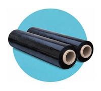 H-line Black Pallet Wrap 400mm x 150m | Tear Resistant Stretch Film | Water & Moisture Proof Pallet Stretch Shrink Wrap | Multi-Use Strong Pallet Stretch Wrap (2 Rolls)
