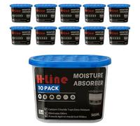 H-Line Dehumidifiers Disposable for Home 500ml, Pack of 10 Moisture Absorber for Bedroom, Mould & Damp Absorber, Condensation Absorbers, Moisture in Home, Kitchen, Wardrobe, Bedroom