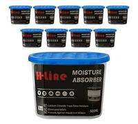 H-Line Disposable Dehumidifiers for Home 500ml, Pack of 10 Moisture Absorber for Bedroom, Mould & Damp Absorber, Condensation Absorbers, Moisture in Home, Kitchen, Wardrobe, Bedroom