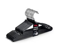 H-line Metal Hangers Rubber Coated 40 Pack Heavy Duty Strong Clothes Space Saving Organiser Hangers For Wardrobes Coat Rack Rails & Closet Thin and Non-Slip Clothing Hanger (Black)