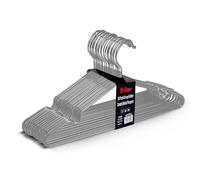 H-line Metal Hangers Rubber Coated 80 Pack Heavy Duty Strong Clothes Space Saving Organiser Hangers For Wardrobes Coat Rack Rails & Closet Thin and Non-Slip Clothing Hanger (Grey)