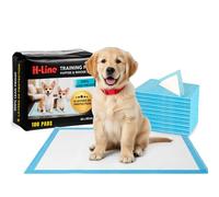 H-line Pack of 100 Quality 6 Layered Pet Dog Puppy Pads Large Absorbent Training Trainer Floor Toilet Disposable Pee Mats [60 x 45] CM