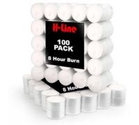 H-line Unscented Tea Lights Candles - 100 Pack Long Lasting 8 Hour Burn Time Smoke Free Bright Flame - Ideal for Weddings,Events,Aromatherapy,Home,Emergency Use Premium Quality Energy Class A+