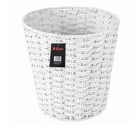 H-LINE Waste Paper Basket Bin, Round Paper Rope Wicker Style Rubbish Storage Bin for Bathroom, Bedroom, Living Room & Office, Wicker Bin Basket, Ideal for Modern Interiors (White)