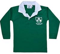 H M FASHION Kids Babies Irish Ireland Shamrock Rugby Full Sleeve Top Retro Shirt (9-12 Months) Emerald Green