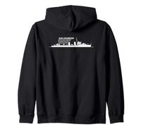 H.M.S. Eclipse H08 British WW2 Destroyer Ship Infographic Zip Hoodie