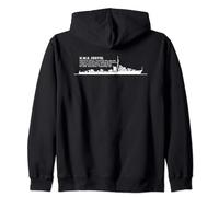 H.M.S. Jervis British WW2 Destroyer Ship Infographic Zip Hoodie