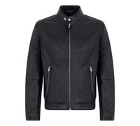 BOSS Grained-leather jacket with logo trims - Style H-Mansell5, 50564586 Black 44R