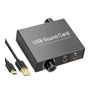 H.May 2.0 USB Sound Card,Driver Free Audio External USB Sound Card,Set top Box Computer External Converter with 3.5mm Port, Compatible with Computer,Pad,Smartphone, PS5,etc