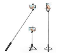 H.May Selfie Stick with Fill Light, 40 inch Extendable and Portable Stable Selfie Stick Tripod with Wireless Remote Shutter Compatible with iPhone Android Smartphone for Video Recording, Photo