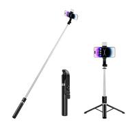 H.May Selfie Stick with Fill Light, 67 inch Extendable and Portable Stable Selfie Stick Tripod with Wireless Remote Shutter Compatible with iPhone Android Smartphone for Video Recording, Photo