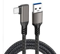 H.May VRLink Cable,USB3.2 GEN2 Link Cable,3A 60W Fast Charging 10Gbps 90 Degree Elbow TYPE-C Cable for VR Devices,Oculusquest2,Camera,Glasses,Helmets,etc. (3 M)