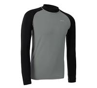 H.MILES Men Long Sleeve Rashguard Baselayer UPF 50+ Rash Vest Quick Dry Swimming Tops for Surfing Snorkeling Diving, Grey, S