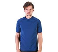 H.MILES Men's Rash Vest Short Sleeve Male Adults Rashguard Swim Base Layer Snorkeling Swimming Surfing Tops Diving Beach T-shirt Sapphire XL