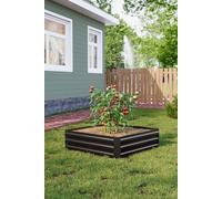 H&O Direct 100cm W x 100cm D Charcoal Galvanized Steel Raised Garden Bed Planter Box | Size: 100 cm W x 100 cm D H&O Direct Charcoal 100 cm W x 100 cm D