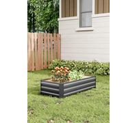 H&O Direct 100cm W x 60cm D Grey Galvanized Steel Raised Garden Bed Planter Box | Size: 100 cm W x 60 cm D H&O Direct Grey 100 cm W x 60 cm D