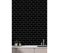 H&O Direct 10Pcs Black Waterproof Rectangle Wall Stickers H&O Direct Black
