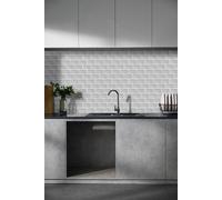 H&O Direct 10Pcs Grey Waterproof Heat Resistant Rectangular Wall Stickers H&O Direct Grey