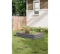 H&O Direct 120cm W x 90cm D Grey Galvanized Steel Raised Garden Bed Planter Box | Size: 120 cm W x 90 cm D H&O Direct Grey 120 cm W x 90 cm D