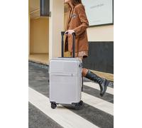 H&O Direct 20 Inch Suitcase with USB Charging Port & Cup Holder in Silver H&O Direct Silver
