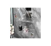 H&O Direct 2Pcs Wall Mounted Rectangular Shower Caddy in Clear H&O Direct Clear