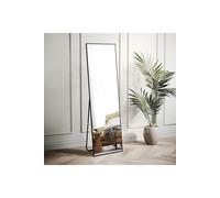 H&O Direct 37cm W x 147cm H Rectangular Dressing Floor Mirror Wall Mounted Full Length Mirror with Bracket, Black | Size: 37 cm W x 147 cm H H&O Direct Black 37 cm W x 147 cm H