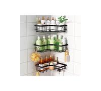 H&O Direct 3Pcs Bathroom Corner Shower Storage Shelf Set in Black H&O Direct Black