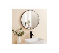 H&O Direct 40cm Nordic Round Framed Wall Hanging Mirror in Black H&O Direct Black