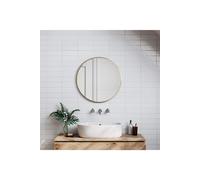 H&O Direct 40cm Nordic Round Framed Wall Hanging Mirror in Gold H&O Direct Gold