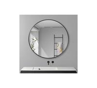H&O Direct 60cm Nordic Round Framed Wall Hanging Mirror in Black H&O Direct Black