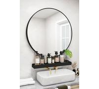 H&O Direct 70cm Nordic Round Framed Wall Hanging Mirror in Black H&O Direct Black