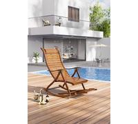 H&O Direct Bamboo Foldable Recliner Lounge Rocking Chair in Natural H&O Direct Natural